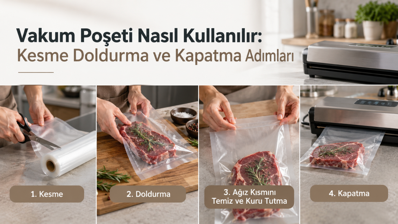 Vakum Poşeti Nasıl Kullanılır: Kesme Doldurma ve Kapatma Adımları