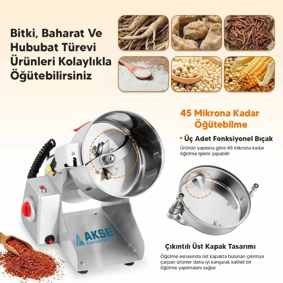 Lavion HC2000 Gram Elektrikli Baharat ve Hububat Öğütme Makinesi