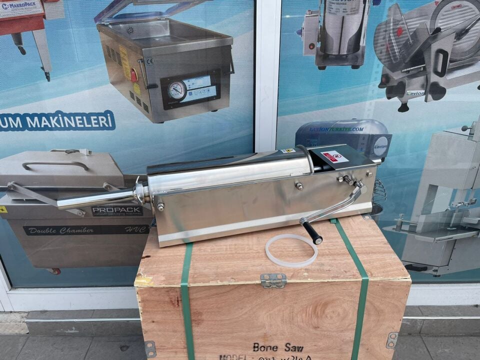 Akse 7 Litre Yatay Sucuk Sosis Dolum Makinesi Manuel Mekanik Kollu