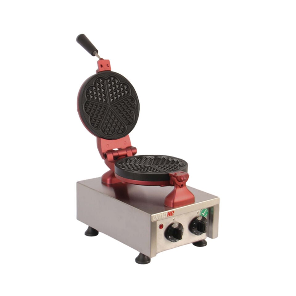 Omake Zamanlayıcılı Tekli Çiçek Waffle Makinesi 17 Cm