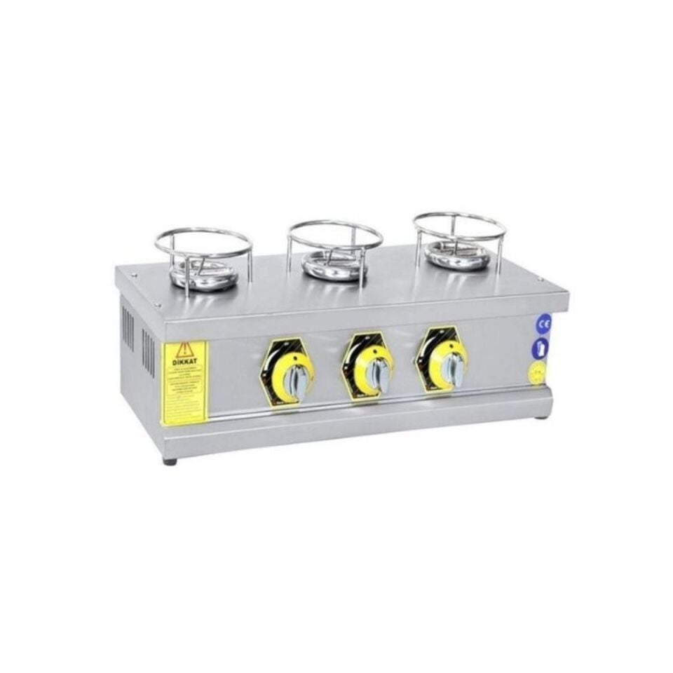 İnoxmaster 3 Lü Künefe Ocağı Set Üstü Gazlı 70x25x18 Cm