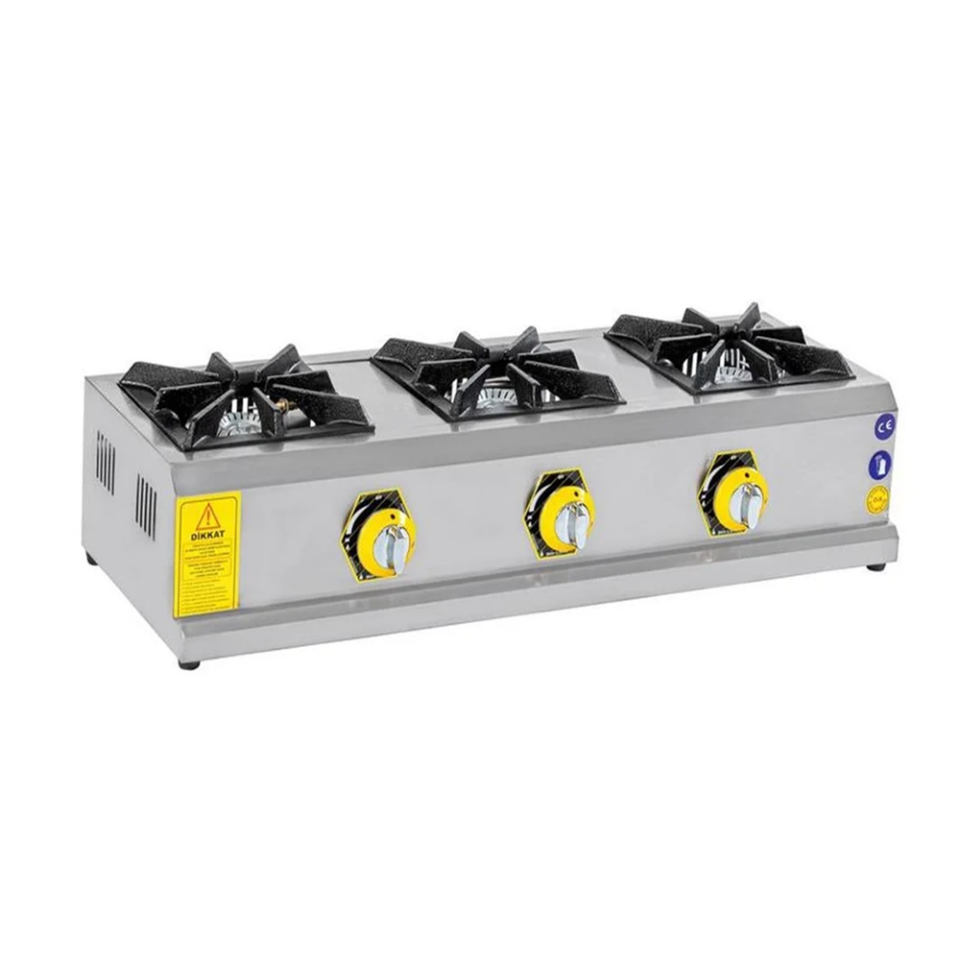 İnoxmaster Üçlü Set Üstü Mini Ocak Gazlı 29x80x14 Cm