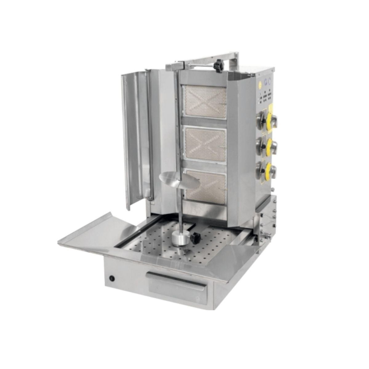 İnoxmaster 3 Radyanlı Alttan Motorlu Döner Ocağı Gazlı 44x52x100 Cm